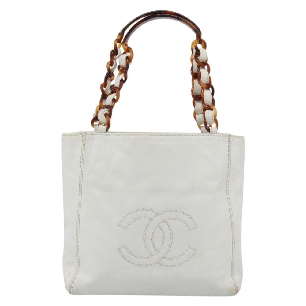 Chanel Leather Classic Flap Handbag White